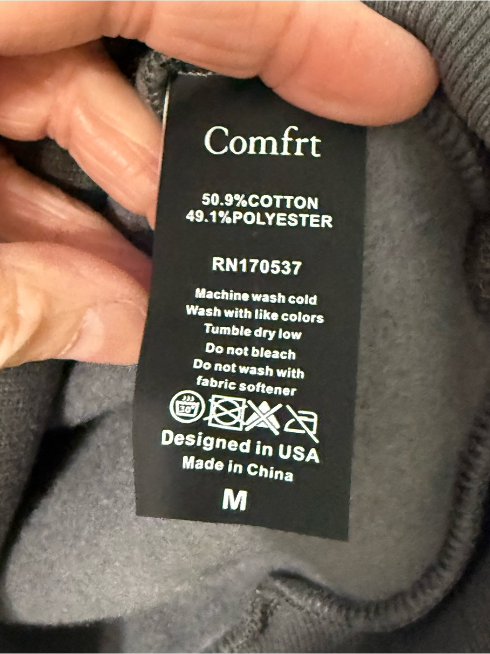 Comfrt Travel Essentials Hoodie - Charcoal Gray medium - Picture 4 of 11